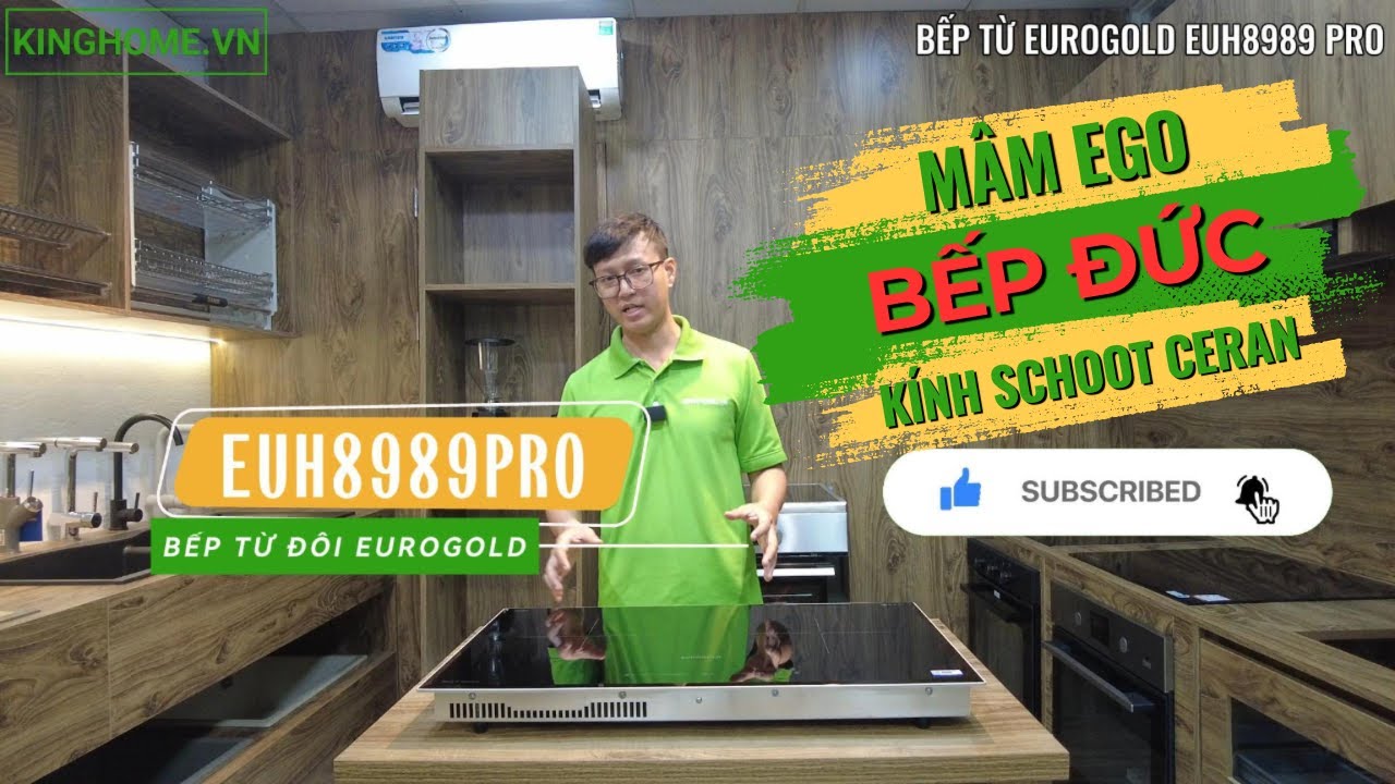 Eurogold EUH8989PRO bếp từ đôi nhập Đức mâm từ EGO cùng mặt kính Schott Ceran cao cấp tại KingHome