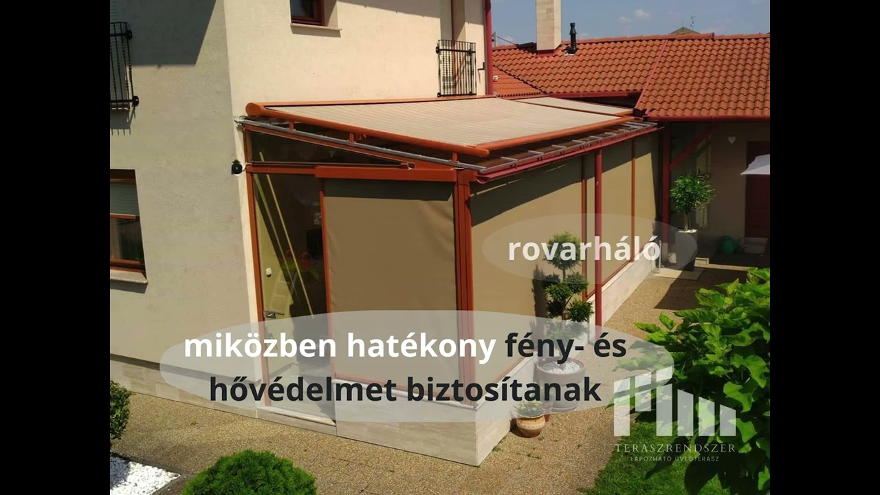 Szélbiztos Árnyékolás üvegfalhoz -Teraszrendszer Kft