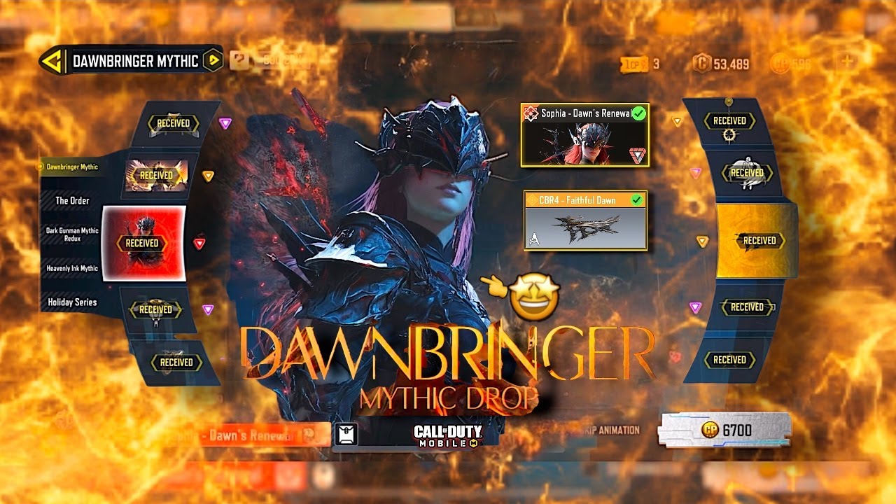 Buying DAWNBRINGER Mythic Drop 🤩 • Mythic Sophia & Legendary CBR4 | Call Of Duty:Mobile