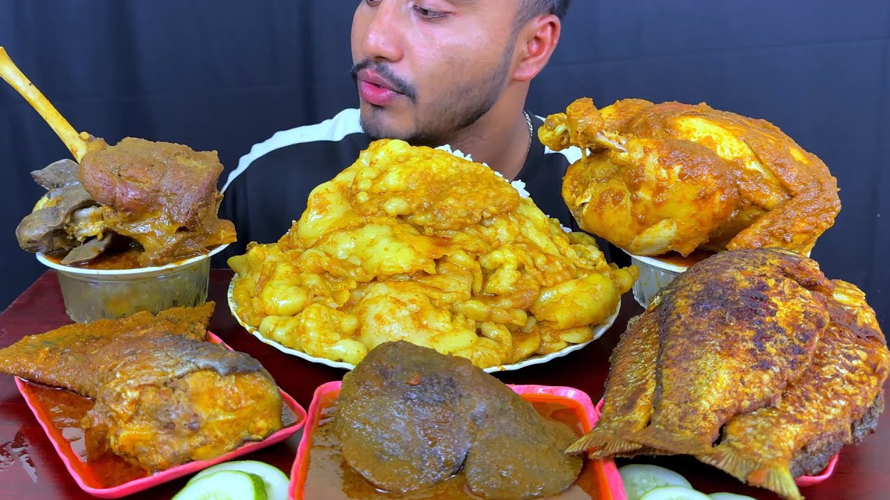 ASMR: Eating Oily Mutton Fat Curry, Fish Curry, Chicken Curry, Fish Fry with Rice || Eat with SUMON