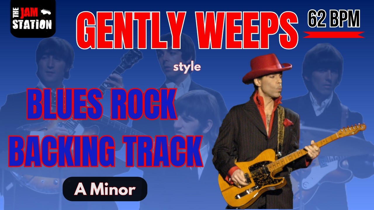 While My Guitar Gently Weeps Guitar Backing Jam Track in Am - 62 bpm