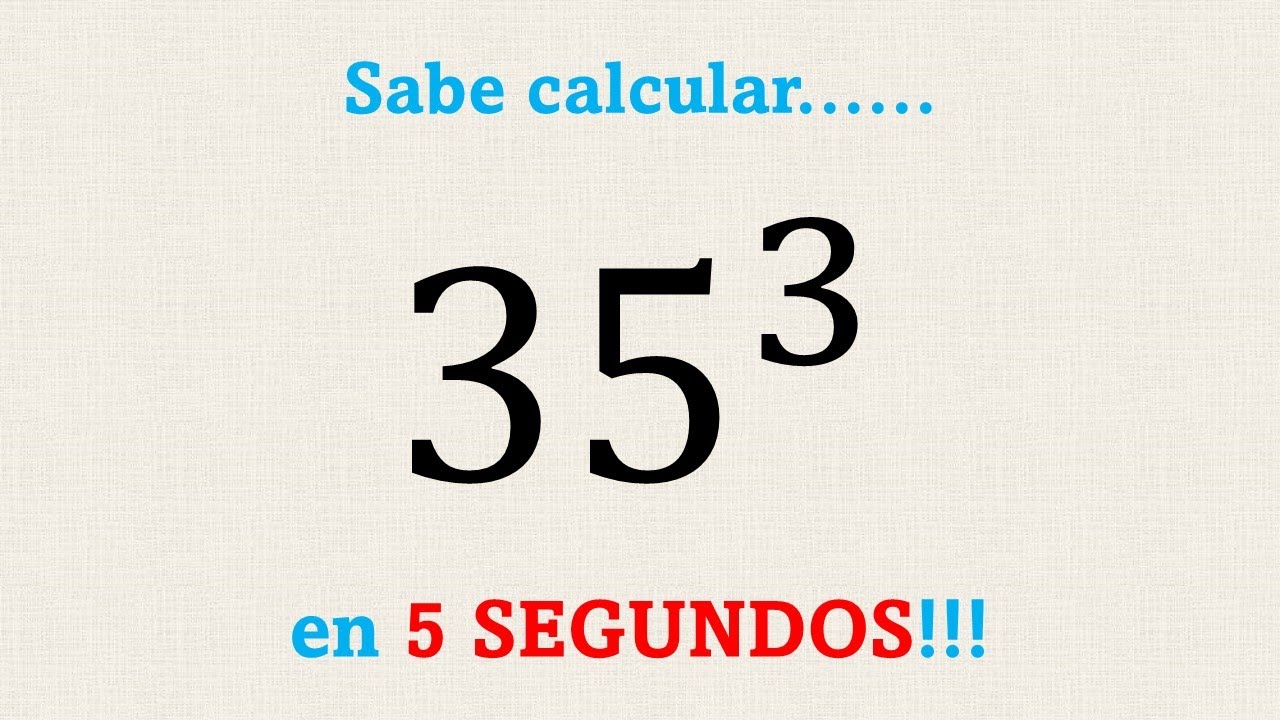 🔥🙌 TRUCO mental para CALCULAR el CUBO de todo NÚMERO terminado en 5!!🤩