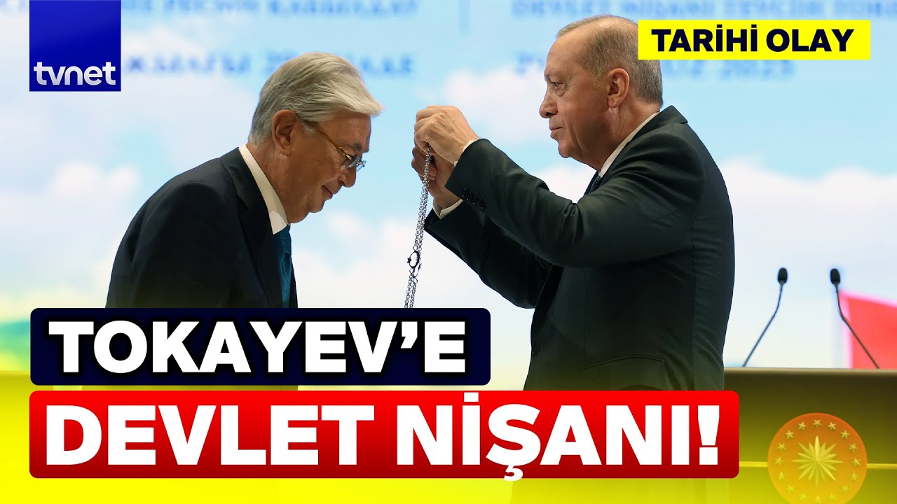 Erdoğan'dan Tokayev’e devlet nişanı!
