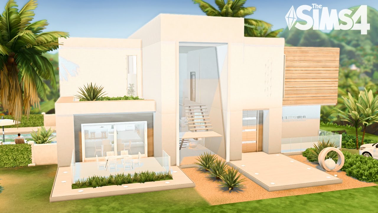 Island Modern Mansion | No CC | Stop Motion Build | The Sims 4
