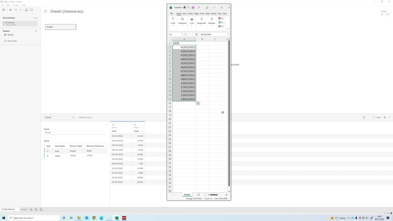Tableau Public - Fixing missing date gaps in Timeseries Data