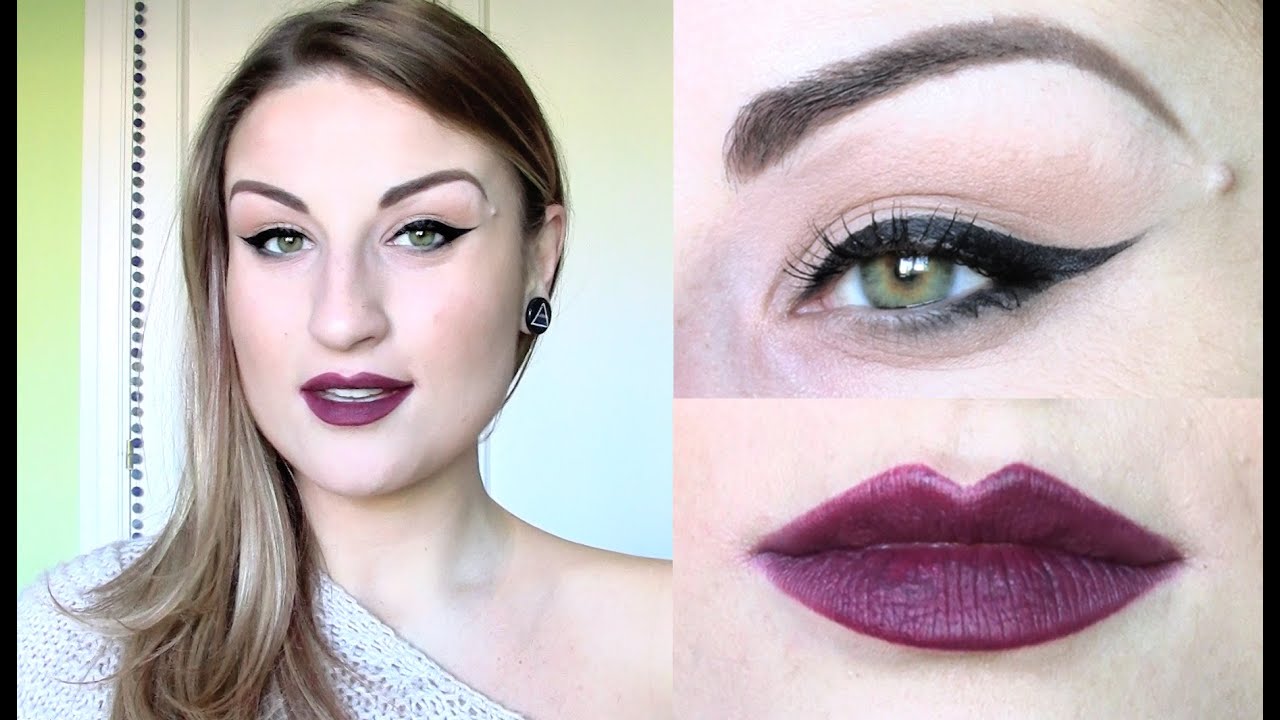 TUTORIAL:DelineadoNEGRO extream CAT EYE labios oscuros LOOK DRAMÁTICO PARA FIESTAS eyeliner extremo