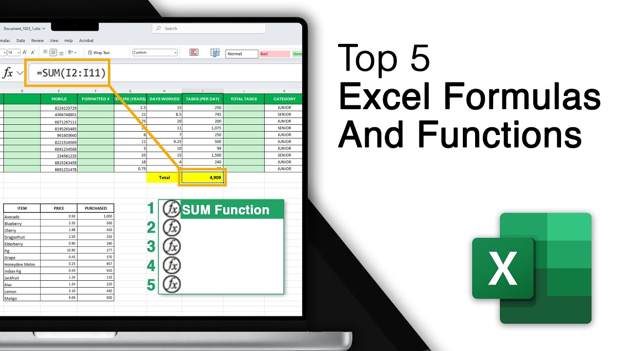 Top 5 Excel Formulas And Functions You Need To Know! [2024]