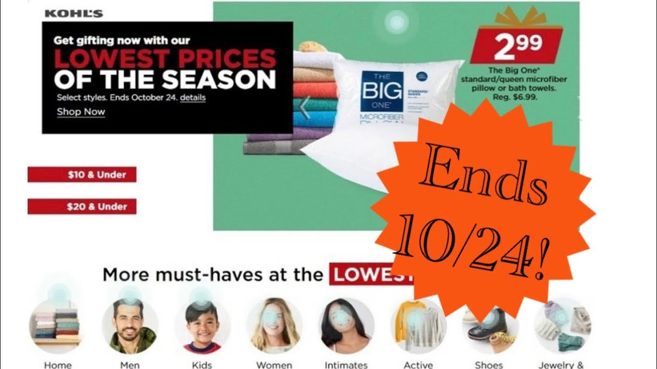 Kohl’s Proclaimed Lowest Prices of the Season ENDS 10/24!