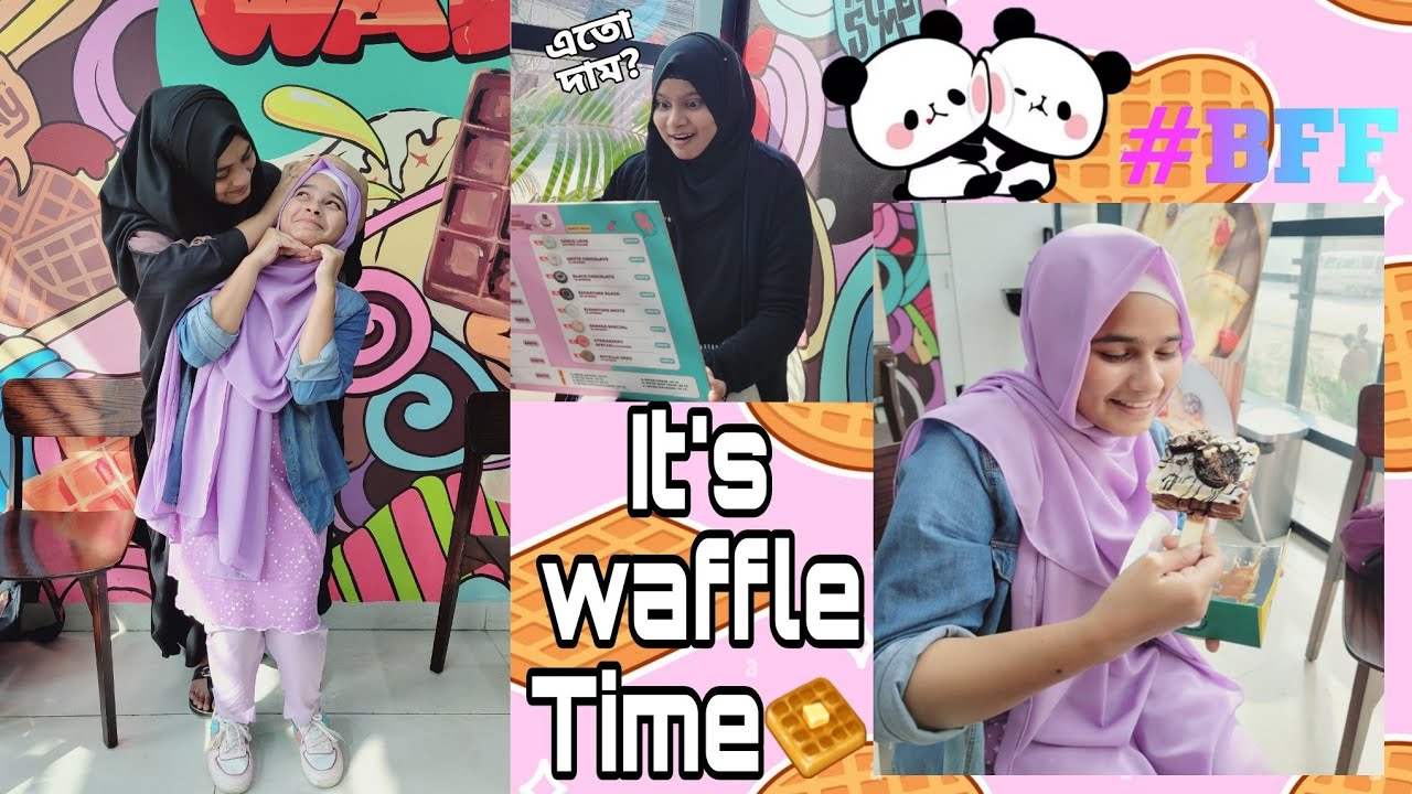 Visiting waffle time with my নমুনা'স | Waffle Time, Uttara📍|  @mimissgallery