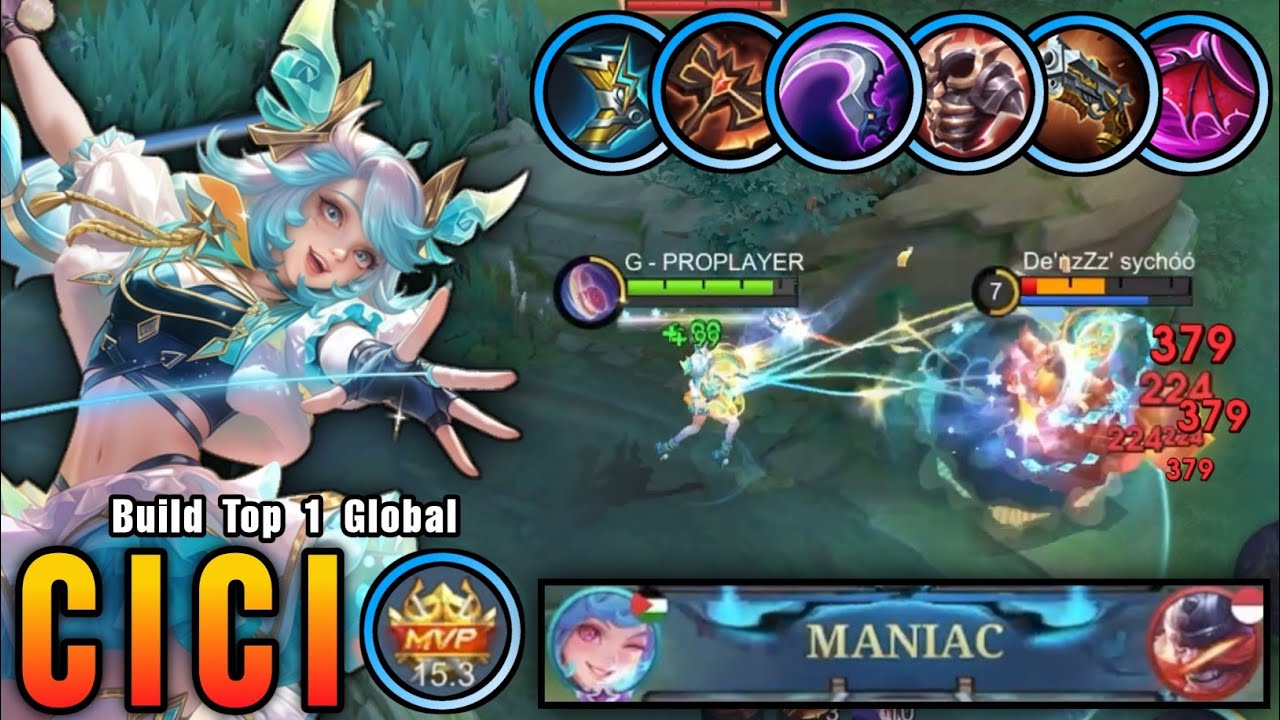 21 Kills + MANIAC!! Cici Best Build Exp Lane!! - Build Top 1 Global Cici ~ MLBB