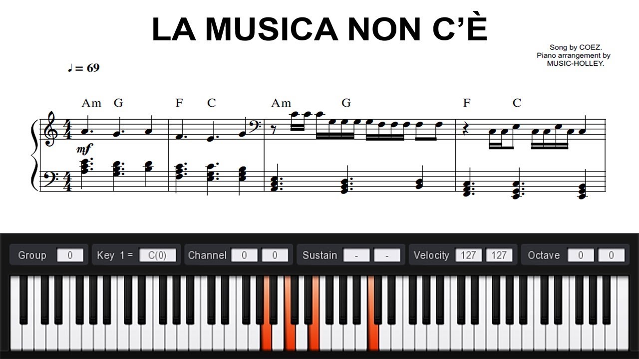 Coez - La musica non c'è (piano)