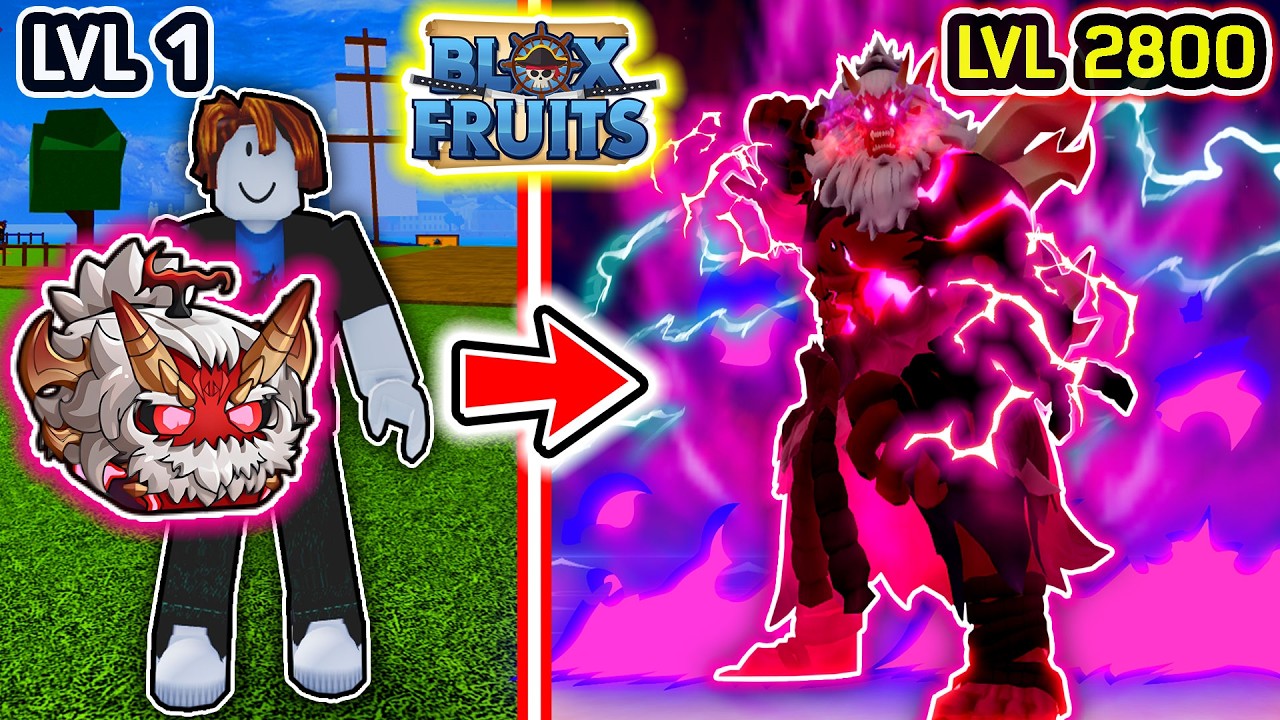 Blox Fruits เวล 1 ถึง 2800 คลิปเดียวจบ!! | ยักษ์แดง ผลFiend Yeti ปรับใหม่ ตัน !!