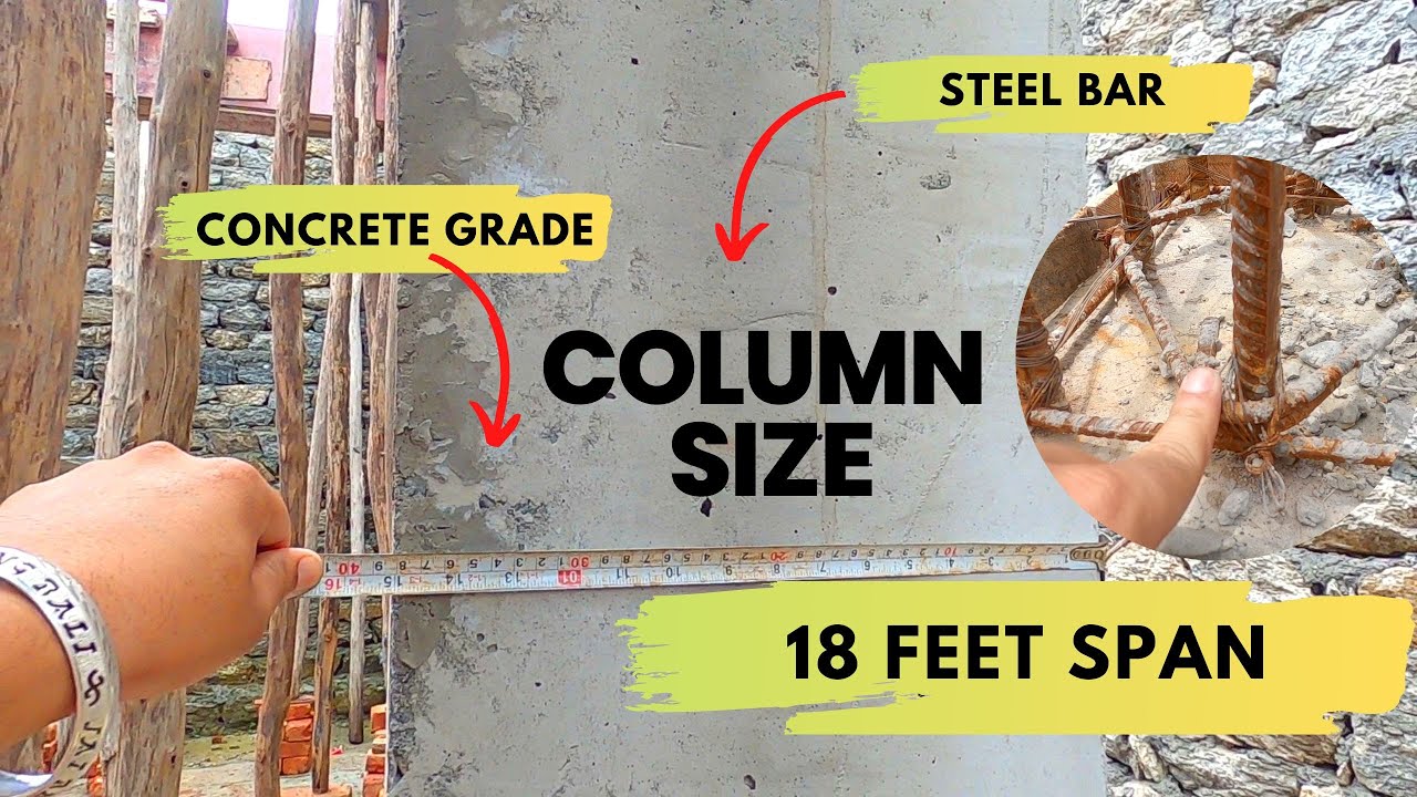 18 फ़ीट Span के लिए Columnऔर Beam का Size क्या रखें  | Maximum Distance Between Two Columns |