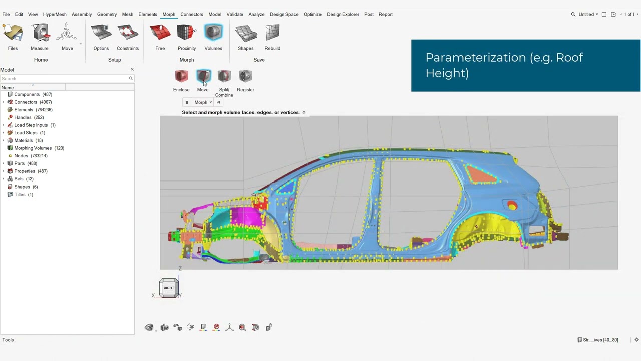 HyperWorks 2021: Full vehicle Morphing with Volumes