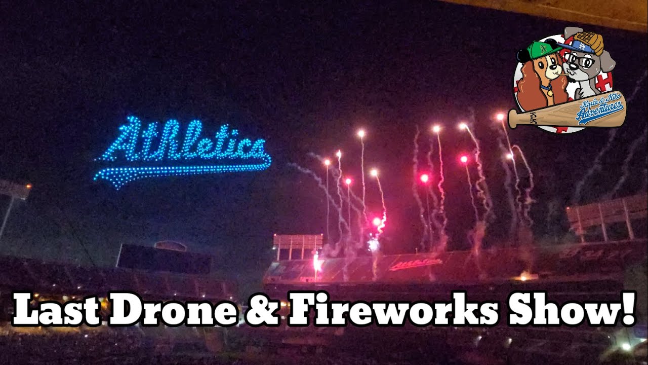Final Drone & Fireworks Show at Oakland Coliseum #athletics