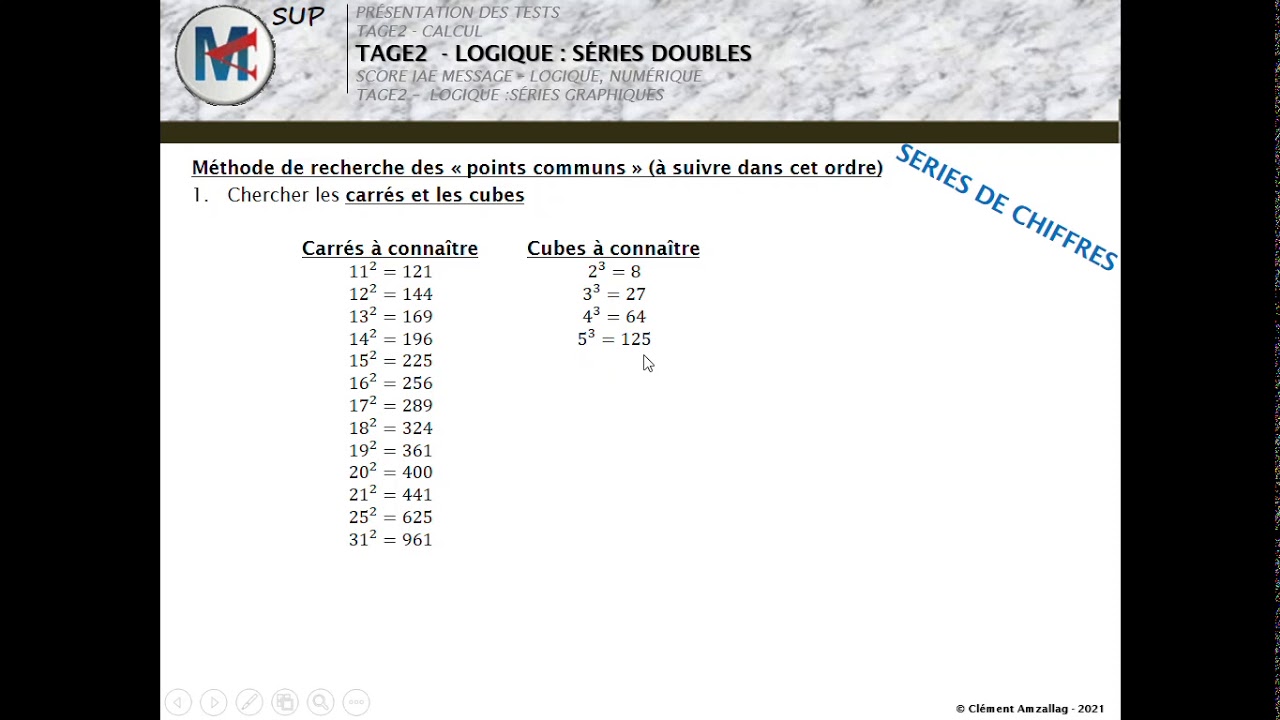 TAGE2 - Logique - Intersection - Carrés et cubes