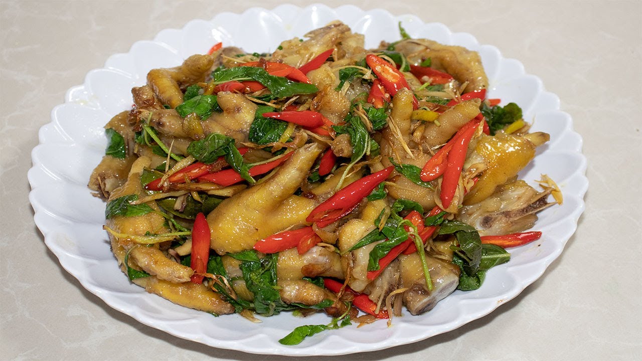 ឆាក្ដៅជើងមាន់-Spicy Delicious Chicken Feet /Chhen Touch \