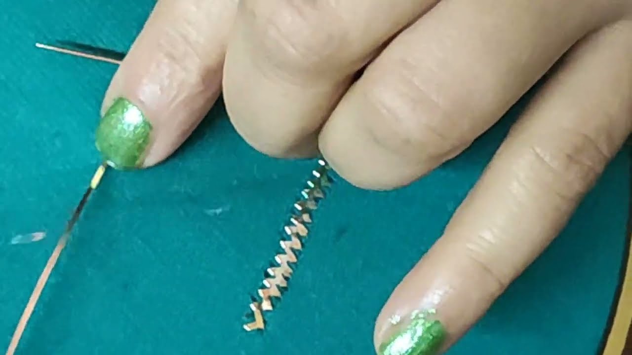 Mukaish work |Poppet Chain design | kaam dani work | complete tutorial