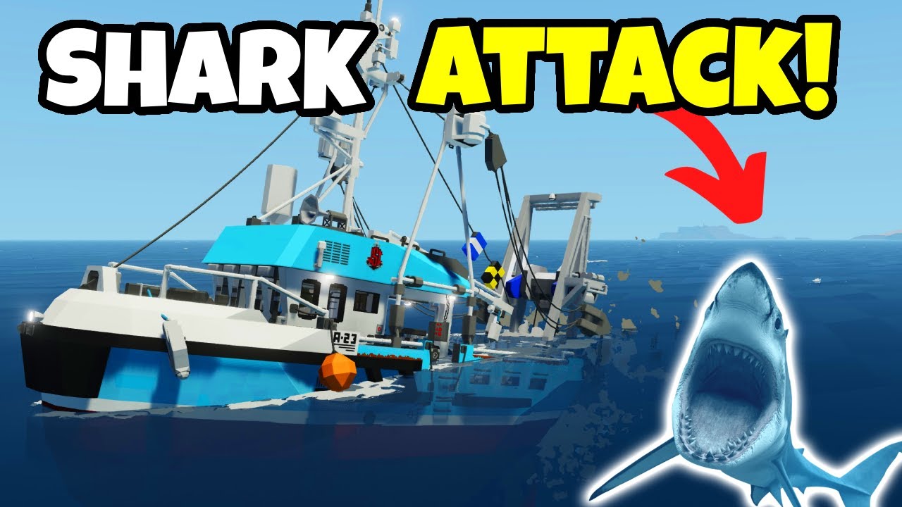 Shark ATTACKS Fishing Trawler & SINKS IT In Stormworks!