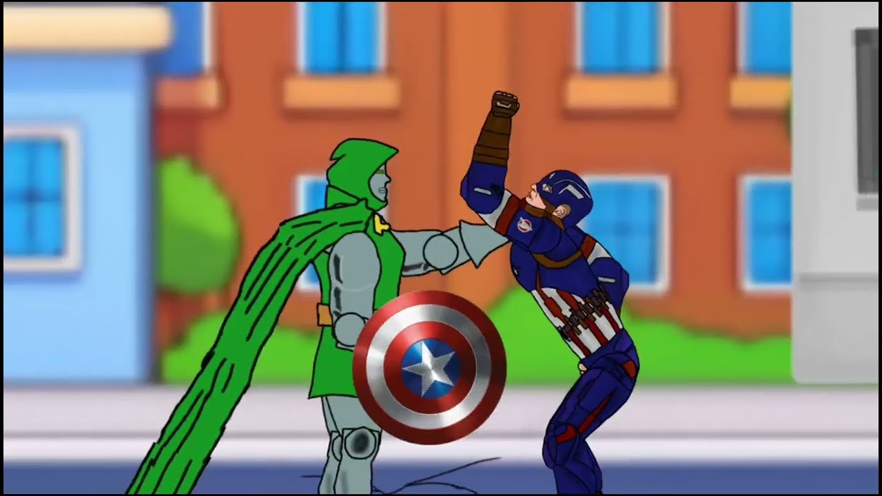 DR DOOM  VS  AVENGERS START OF WAR ANIMATION FULL VIDEO PART 1 DRAWING CARTOONS 2