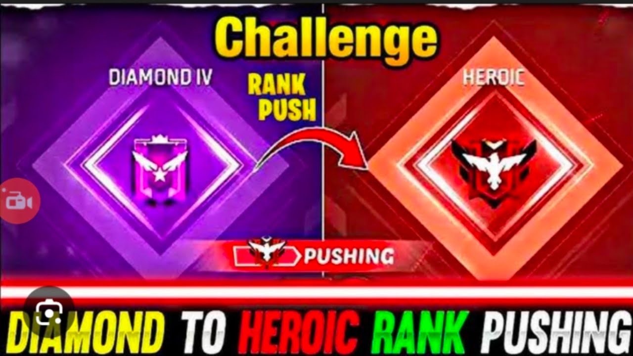 Dimond to heroic rank pushing challange | FREE FIRE MAX |
