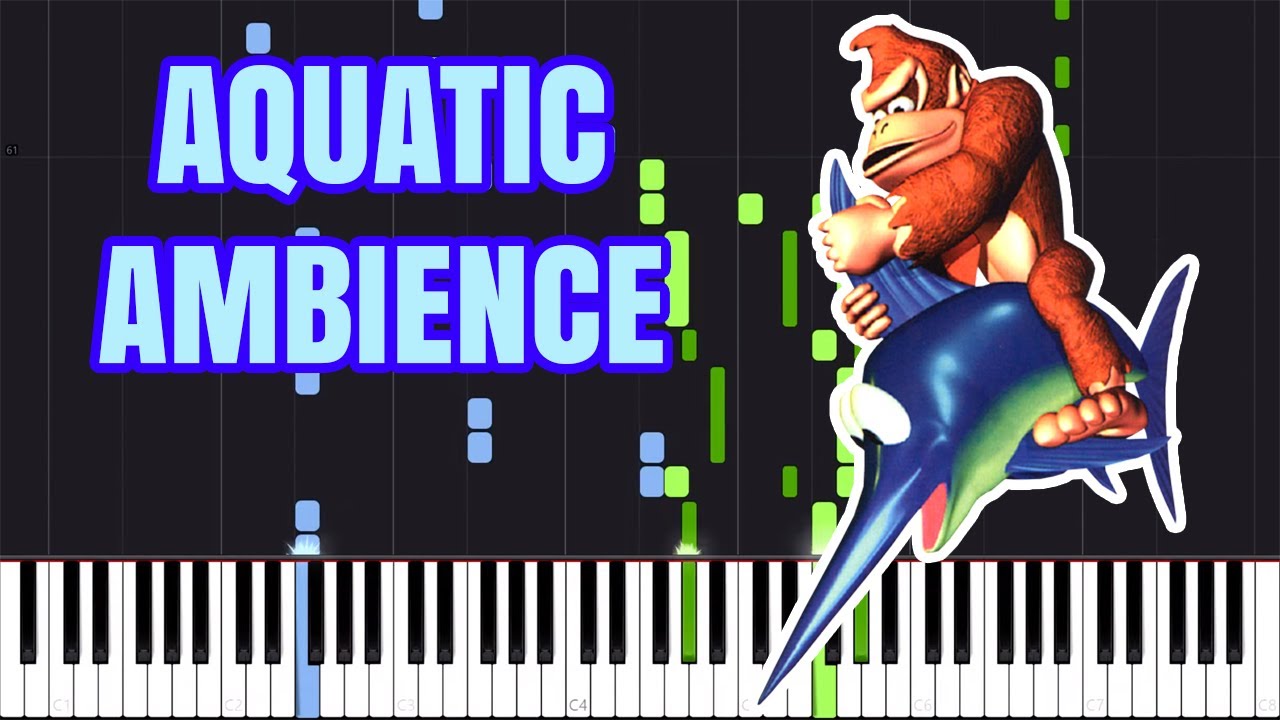 Aquatic Ambience - Donkey Kong Country [Piano Tutorial] (Synthesia) // AqareCover