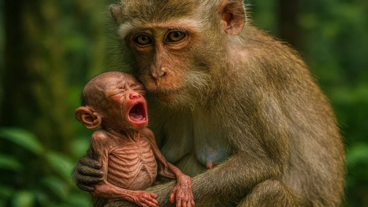 Mother’s Touch Is Magic – Baby Monkey So Calm and Happy 🥰🐒