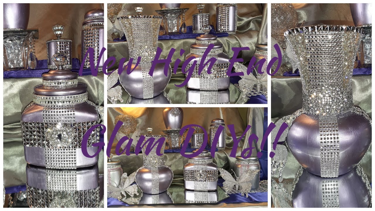 DIY Glam Purple and Silver High End Vase and Glam DIY Décor! | New 2021 Mod Podge DIY Ideas!