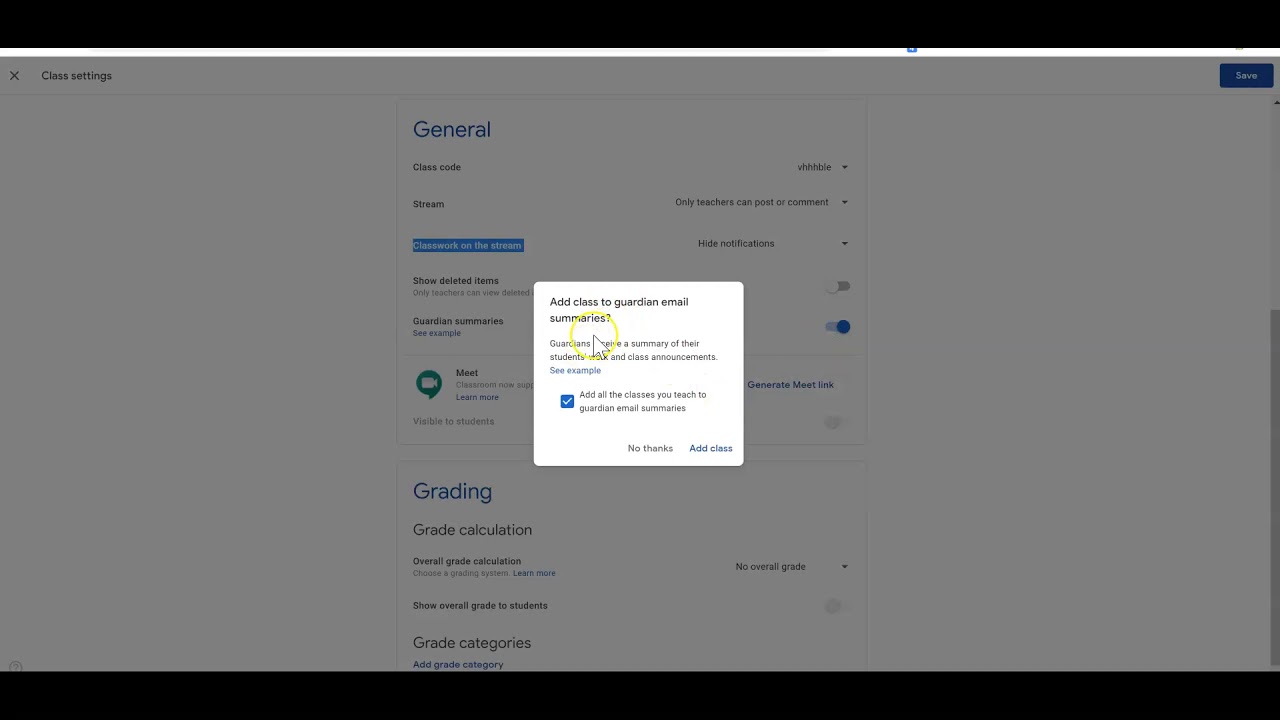 Google Classroom Tutorial - Settings for Teachers