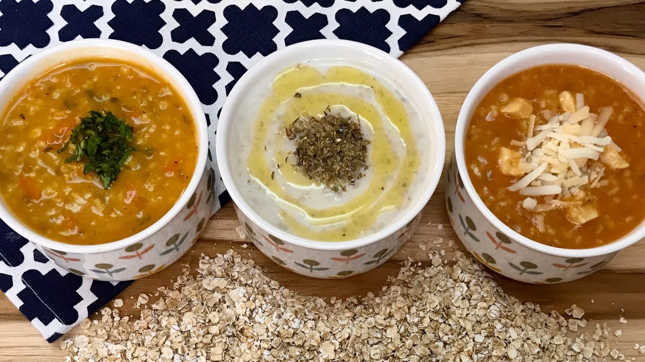 C’est la saison des soupes‼️ Essayez ces 3 Soupes🍵 à l’avoine pour un dîner Chaud et 💯 santé 👌