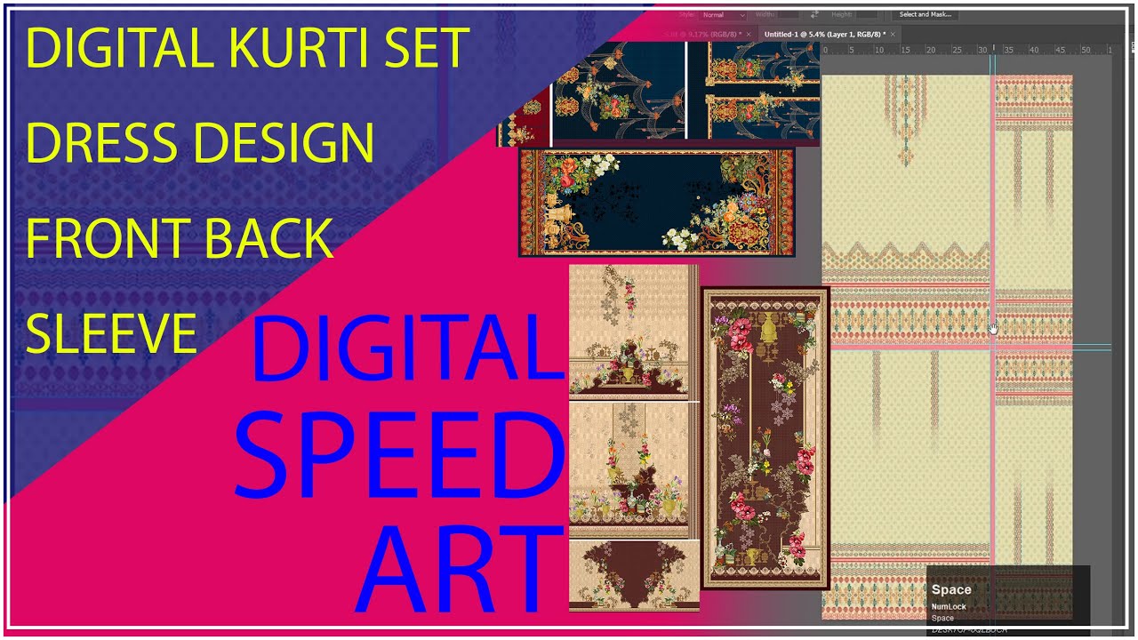 Making Digital Dress Design, DIGITAL PRINTING Without Using Internet Speed art.
