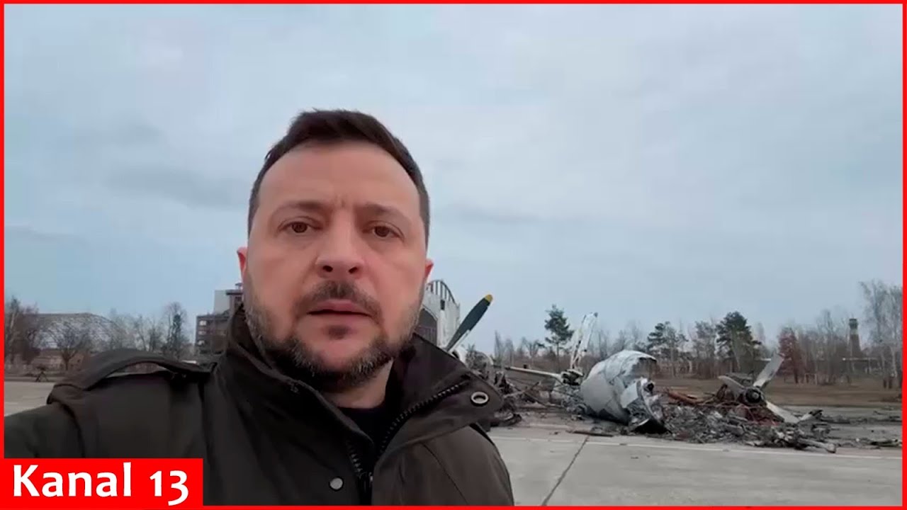 Zelensky addressed people from Gostomel airport, which fired by Russians - 
