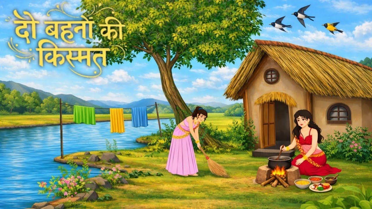 दो बहनों का किस्मत | Moral Cartoon Stories | Hindi kahaniyan | Animated Cartoon | ZunayidTales 