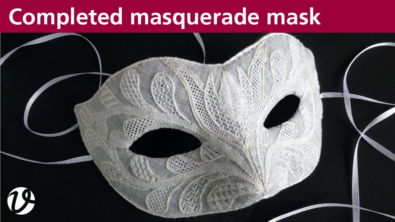 White Threads FlossTube 106 – completed embroidered masquerade mask