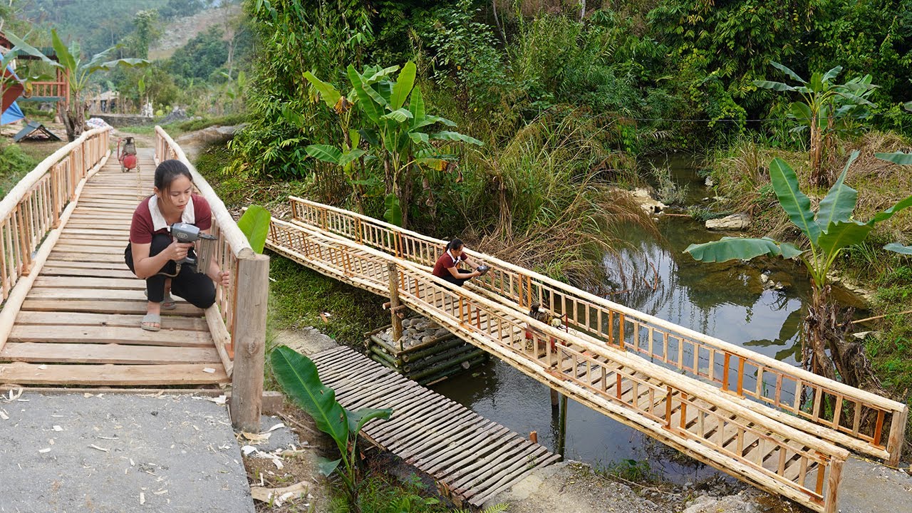 Building a Wooden Bridge Solo : Installing Decking, Handrails & Finishing the Structure
