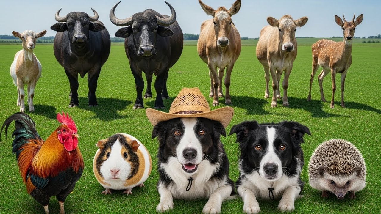 Vaca, Oveja, Cabra, Cerdo, Pato, Pollo y Conejo en la Granja #SonidosAnimales