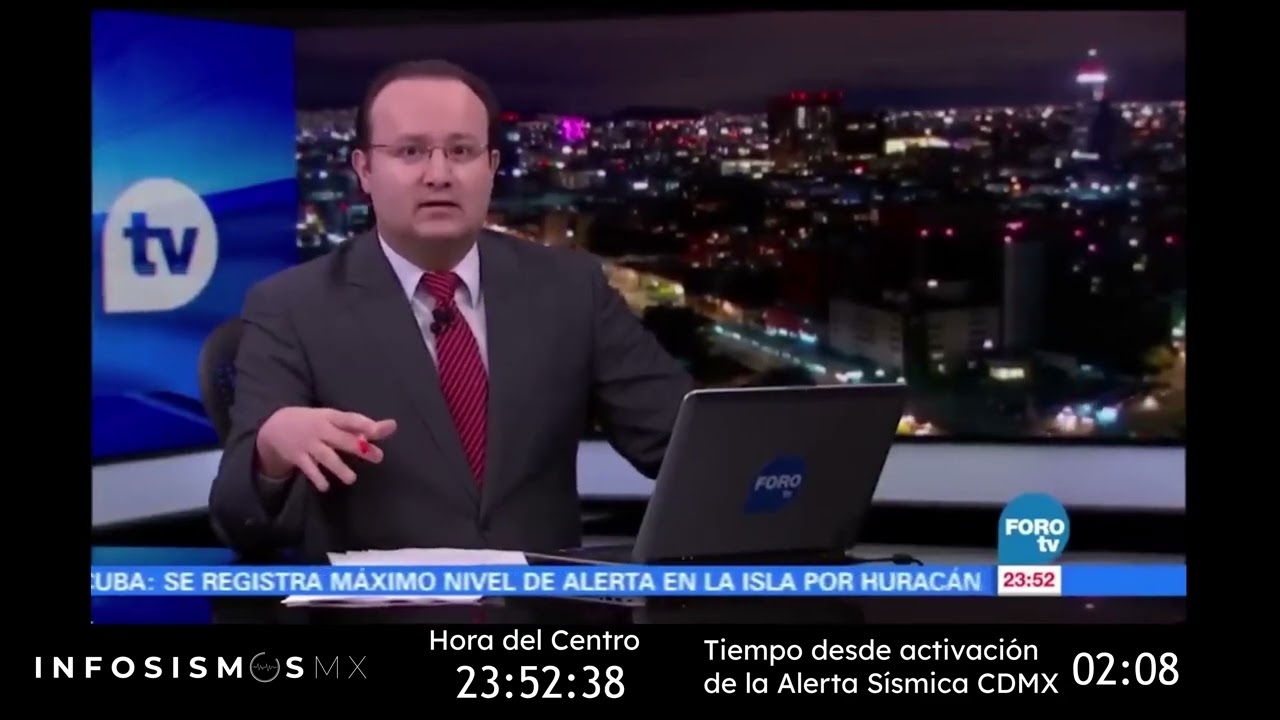 Monitor SASMEX y transmisión en vivo de ForoTV durante el sismo M8.2 del 7 de septiembre de 2017