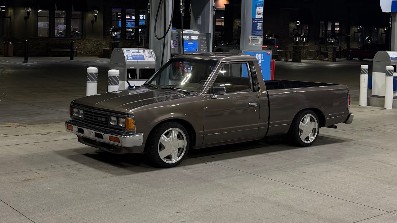 1985 Nisan 720 walk around and gets new Chevy stock wheels put on