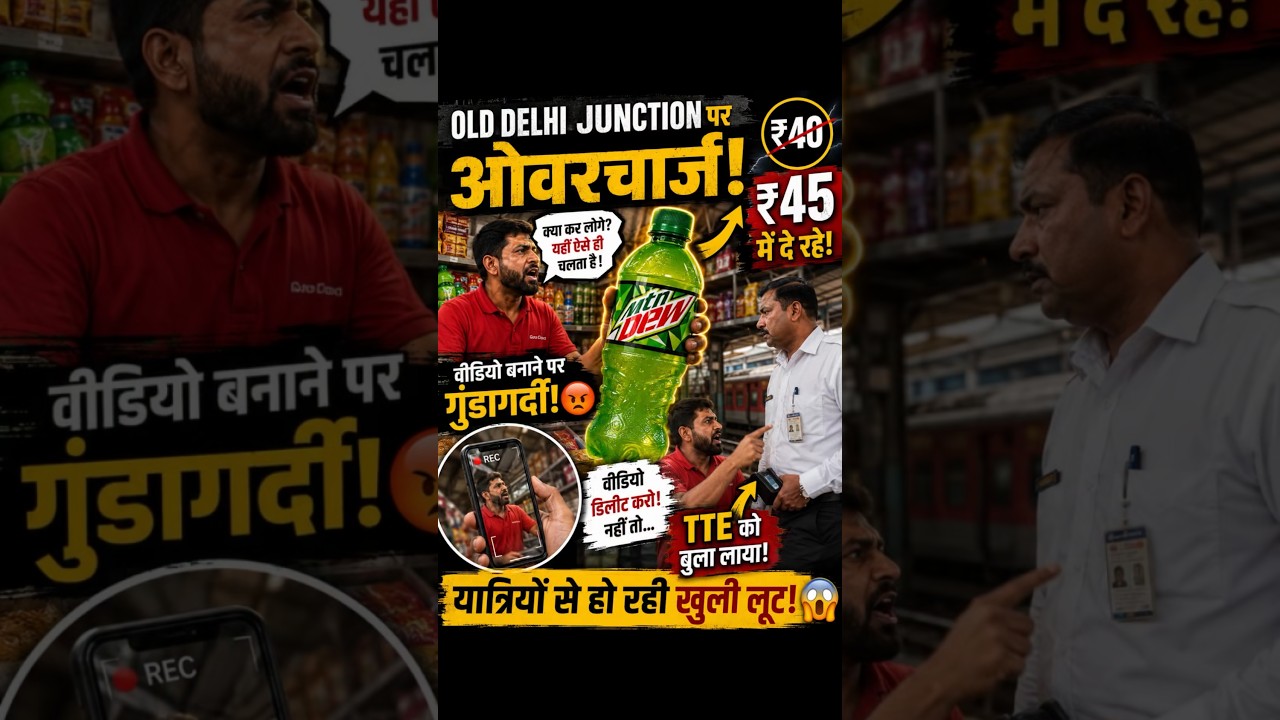 🚨 Old Delhi Railway Station Overcharging? | ₹40 Dew Sold for ₹45? #shorts #indianrailways
