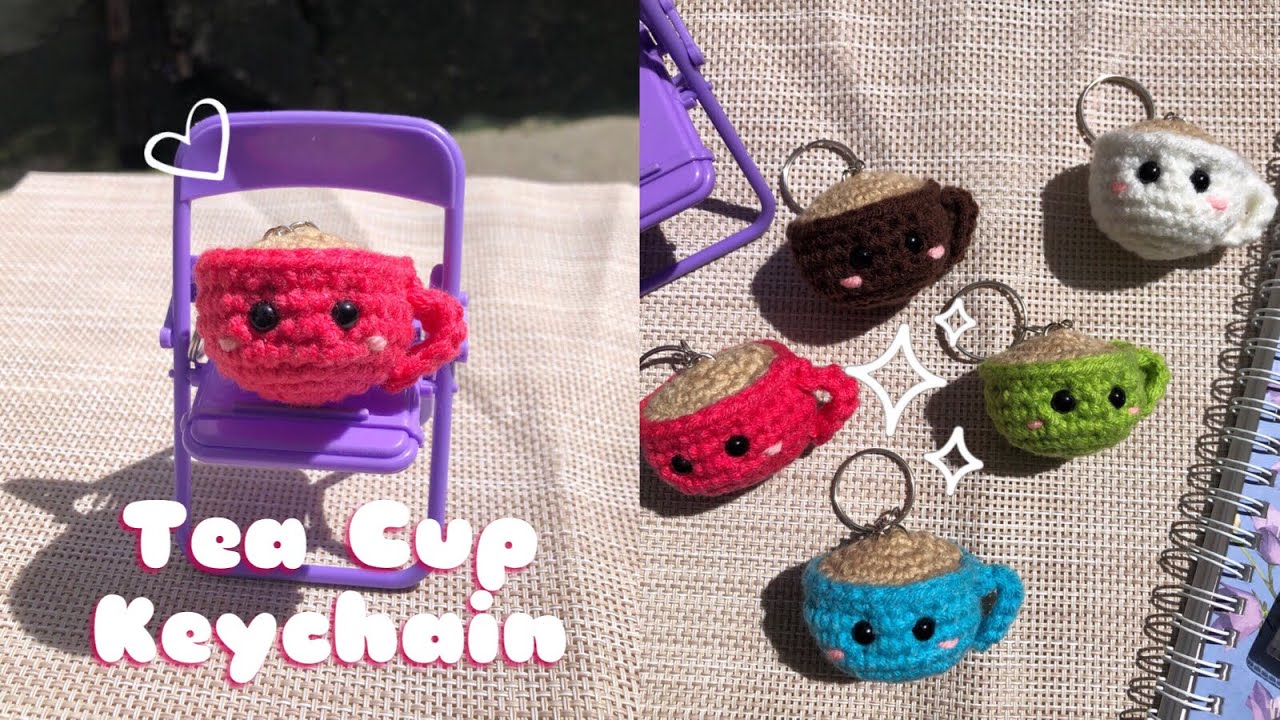 Tea Cup Crochet Keychain ☕️ | Ces Crochet