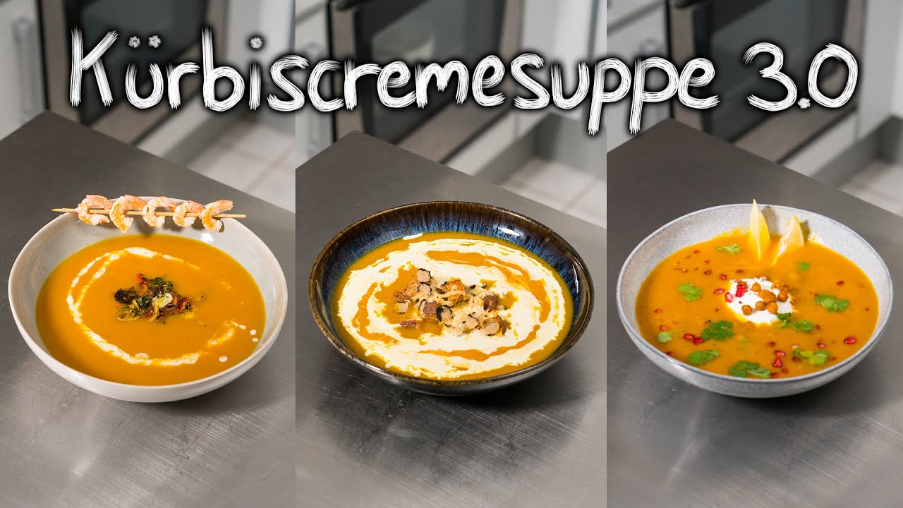 Kürbiscremesuppe mit 3 genialen Toppings (+ Kürbissuppen der ganzen Welt)