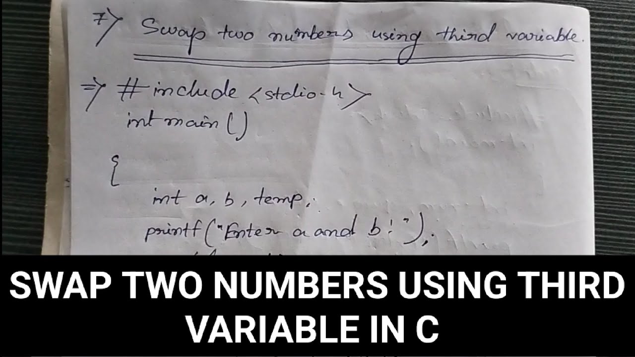 Program 7 | SWAP TWO NUMBERS USING THIRD VARIABLE IN C | BASIC C PROGRAMS 