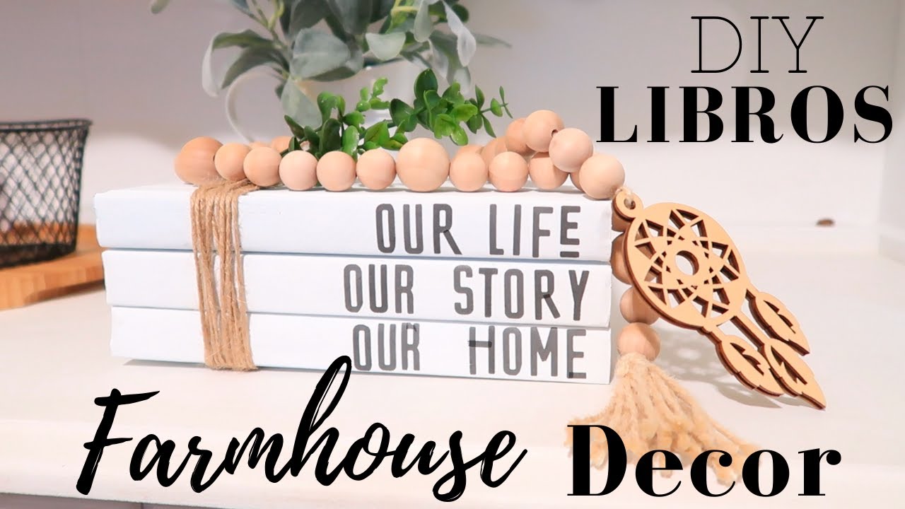 DIY Farmhouse BOOKS Sets⎟ComoHacer LIBROS Farmhouse Decor⎢Dollar Tree DIY⎢DIY Hand–STAMPED Farmhouse