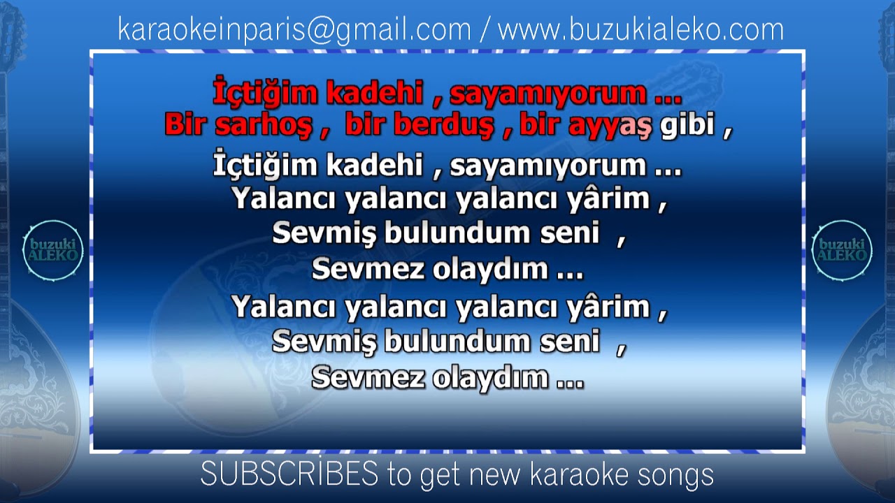 YALANCI YARİM ♫ KARAOKE with buzuki