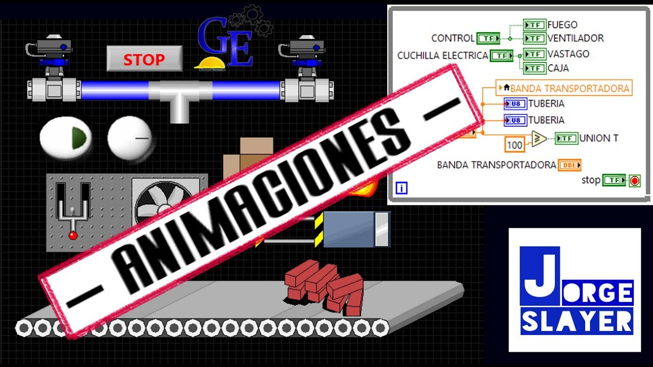 LabVIEW animación de tuberías,bandas,ventiladores,etc (07)