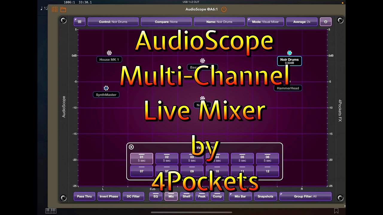 AudioScope - Multi Channel Live Mixer by 4Pockets - OUT NOW Walkthrough for the iPad