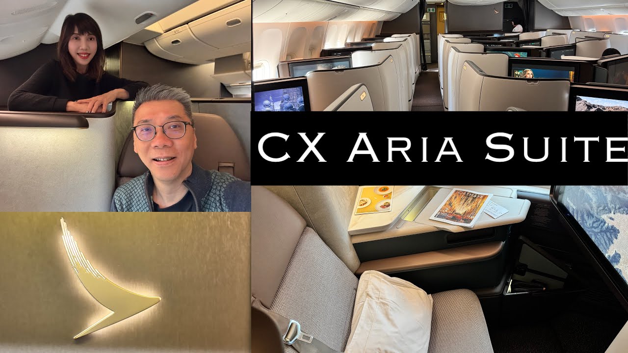 Exploring CX Cathay Pacific Aria Suite Business Class B777-300ER.  Full review on all new features.