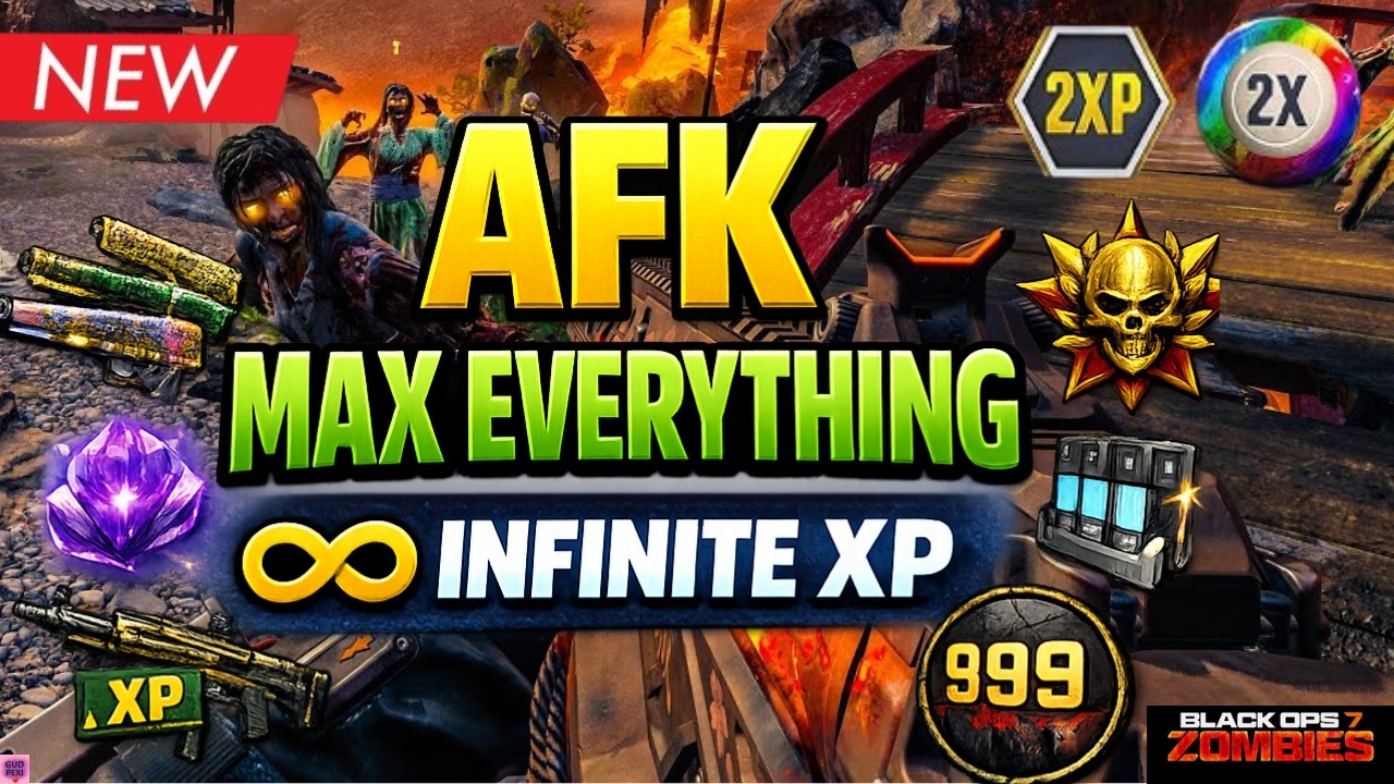 *NEW* BROKEN BO7 INFINITE XP GLITCH! SOLO AFK LEVEL 1000 + ROUND 999 GODMODE | BO7 ZOMBIES