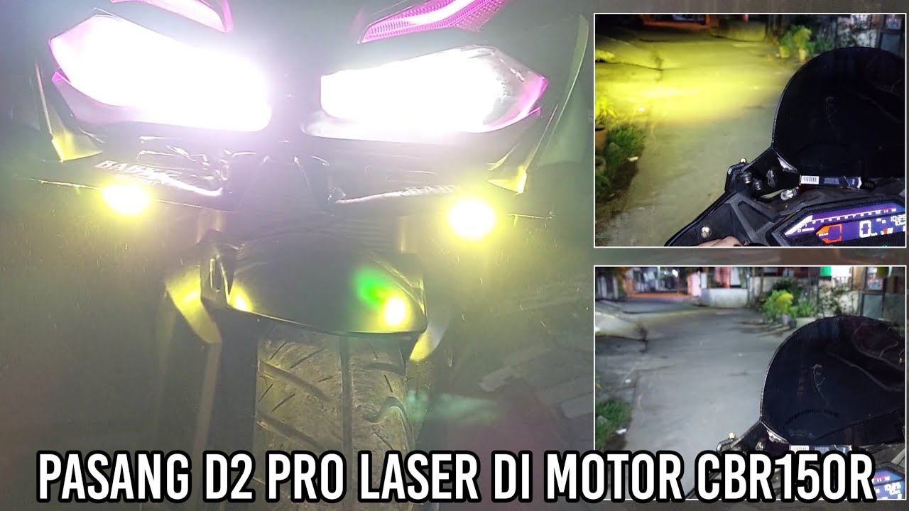 Pasang Lampu D2 Pro Laser Bullaes 15 watt di motor CBR150R