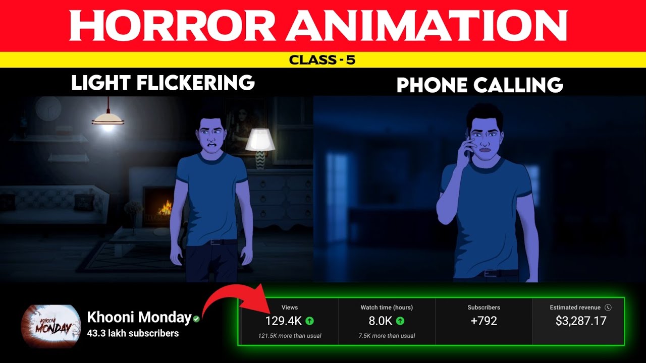 [ Class - 5 ]  @Khooni Monday जैसा Horror Story बनाकर लाखों कमायें 🤑| Full Animation Course |